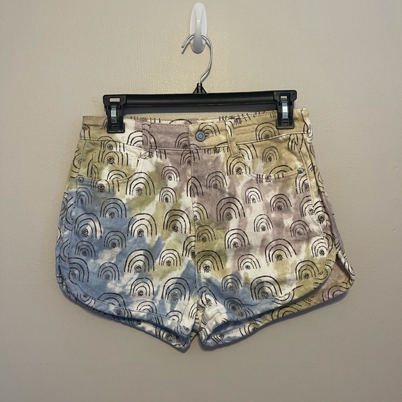 Anthropologie Rainbow Print Tie Dye Jean Shorts - Picture 3 of 9